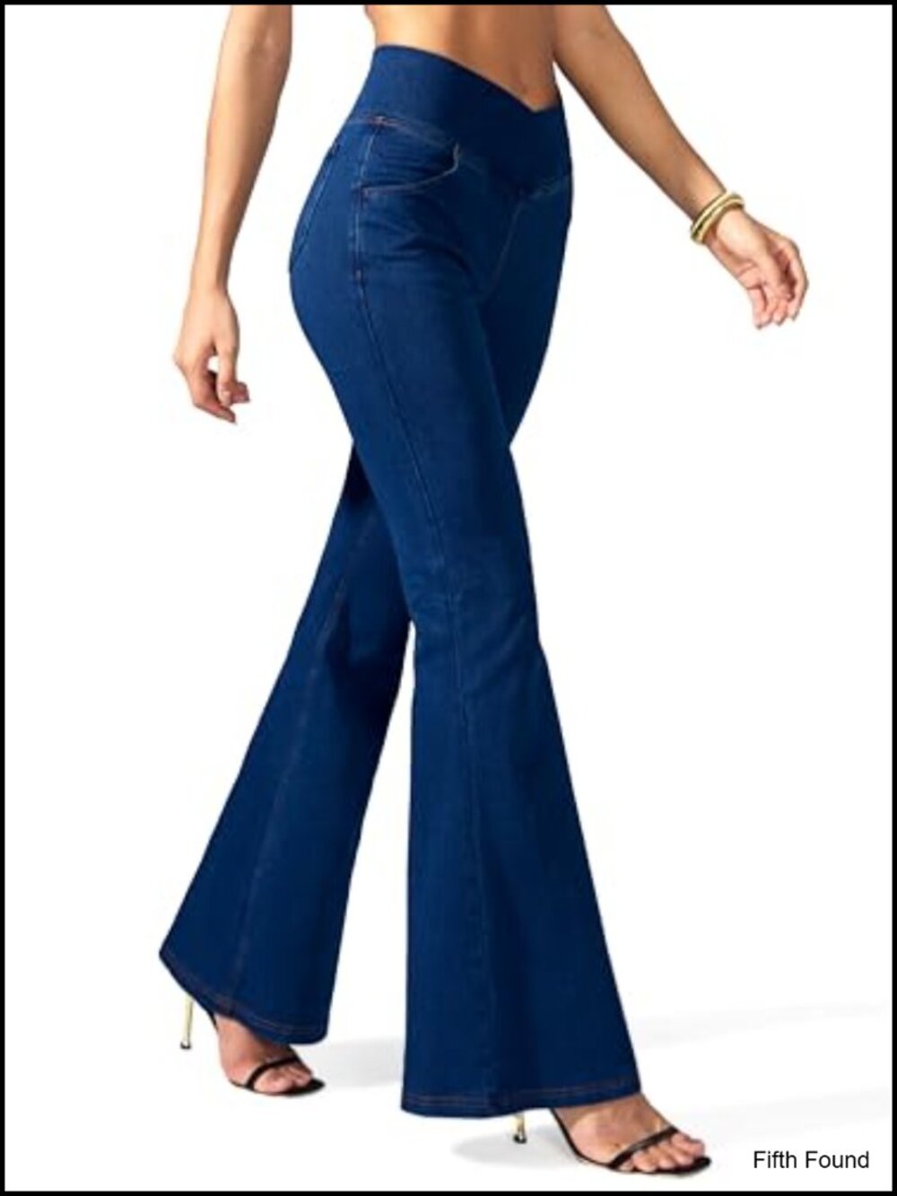 Women's Stretchy Flare Jeans High Rise Crossover Waist Bell Bottom Jeggings